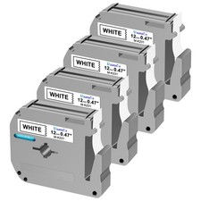 4PC Compatible Brother P-touch M Label Tape M231 MK231 M-K231 White 1/2''x26.2ft