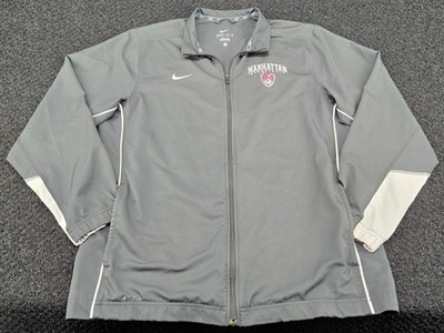 Manhattan Basketball Association Nike Dr-Fit Jacket Large Gray Warmup Full Zip