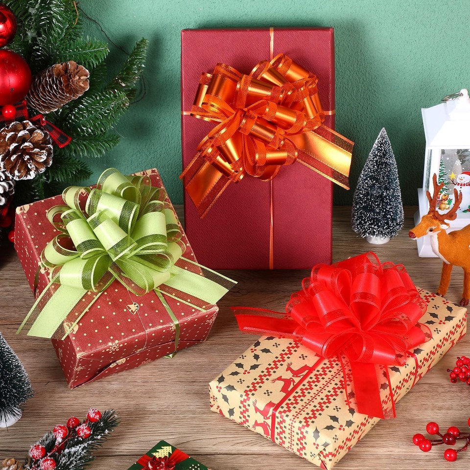 36 PCS Valentine Day Pull Bows For Gift Wrapping 6 Inch Large Ribbon ...