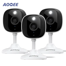 3pcs AOQEE 2K Wifi Security Camera System Out/Indoor Human Detection 2-Way Audio
