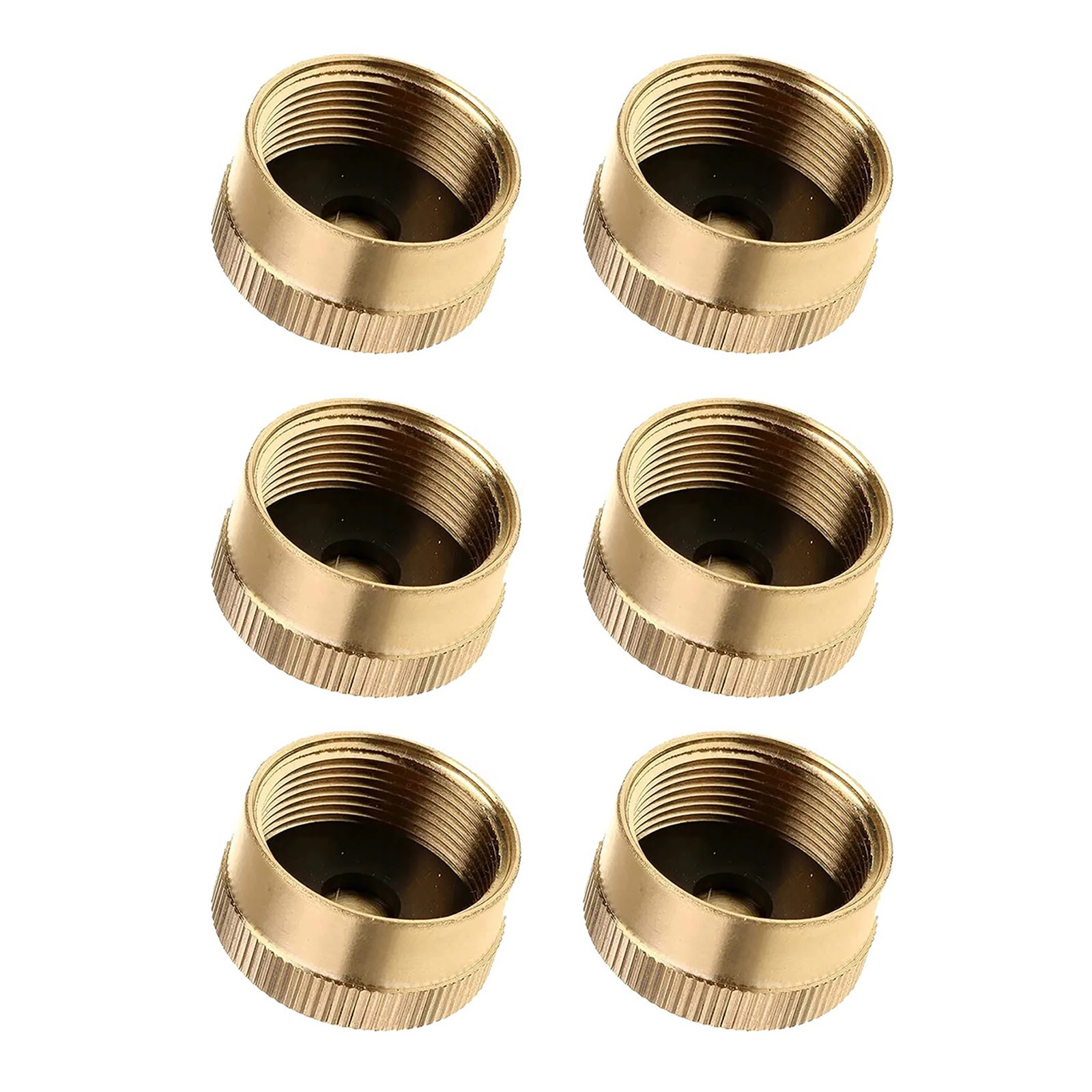 6x Solid Brass Propane Bottle Caps Cover Parts For 1 LB Gas Tank Cylinder Seal