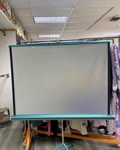 Vintage Da-Lite Silver-Lite Projection Screen 50" X 50" Screen Turquoise Blue