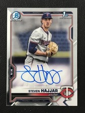 2021 Bowman Draft #CDA-SH Steven Hajjar Chrome Draft Pick Autograph Twins