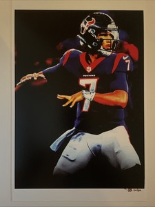"C. J. Stroud" Texans LE 12x18 Lithograph by Joshua Barton 124/500 (PA)