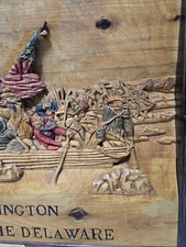 Hand Carved George Washington Crossing The Delaware Picture