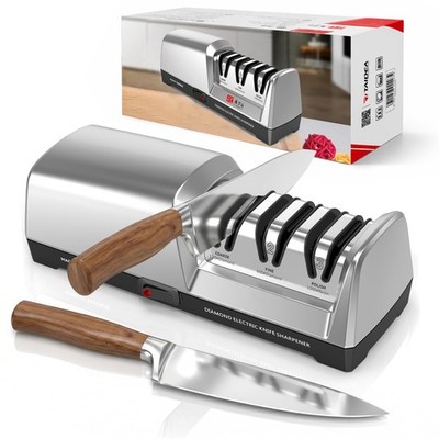Electric Knife Sharpener for Kitchen - 3-Stage with 100% Diamond Abrasives & ...