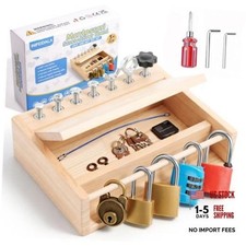 Montessori Screwdriver Board Set - Lock and Key Toy Busy Board Toys Medium