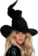 Black Witch Hat 21IN Wizard Hat Cosplay Accessories Witches Hats for Hallowee...