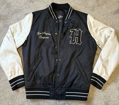 Mens Hollister Cozy Varsity Jacket Los Angeles California 99 Panther LA Size XS