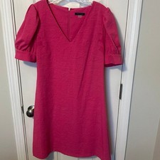 Tommy Hilfiger Embossed Puffer Sleeve Shift Dress