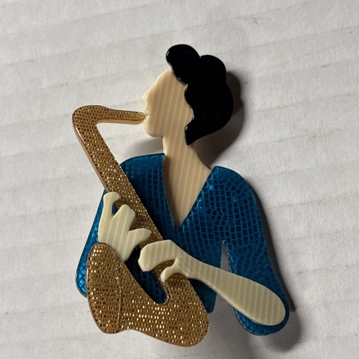 Saxophone Player Pin By French Designer Lea Stein | eBay