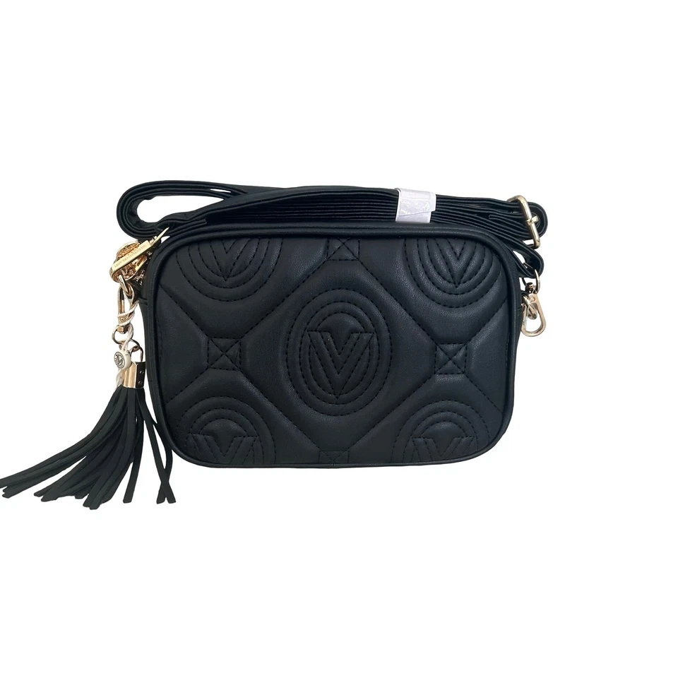 Nuevo con etiquetas Bolso Bandolera Valentino Orlandi Negro Cuero Vegano con Cartera Cambiadora $310 Foto 2 de 4