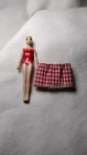 HTF Vintage Barbie Skipper Miniature Barbie Doll & Red White Gingham Skirt