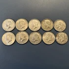 Lot of 10 40% Silver Clad Kennedy Half Dollars - Mixed Dates