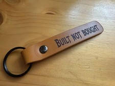 Built Not Bought Leather Key Chain. JDM. Laser Engraved. Supra, Rx7, Civic