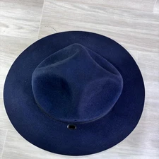 Beaver Quality 3XXX Straw Oval Officer Troper Hat Navy 7 5/8 Fedora Brimmed