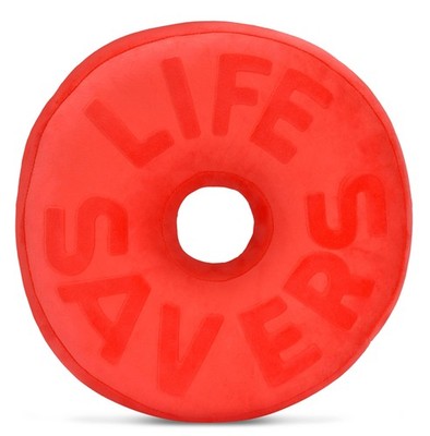 iscream Life Savers Candy Shaped Embossed 11.5'' Fleece 11.5''Wx11.5''H, Red 