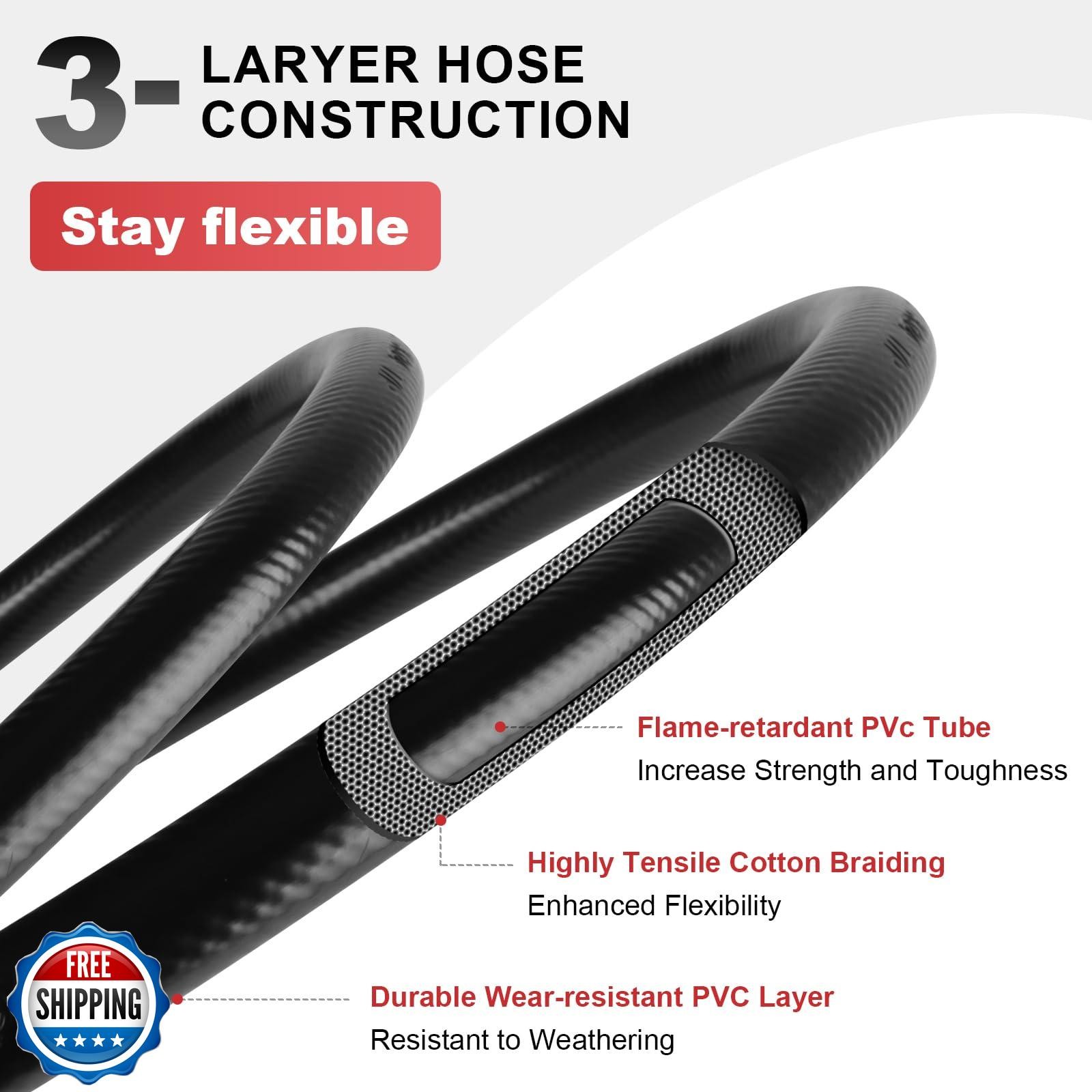 AUTATUE Propane Hose,4ft Propane Tank Hose 1/4 Rubber Propane Ada