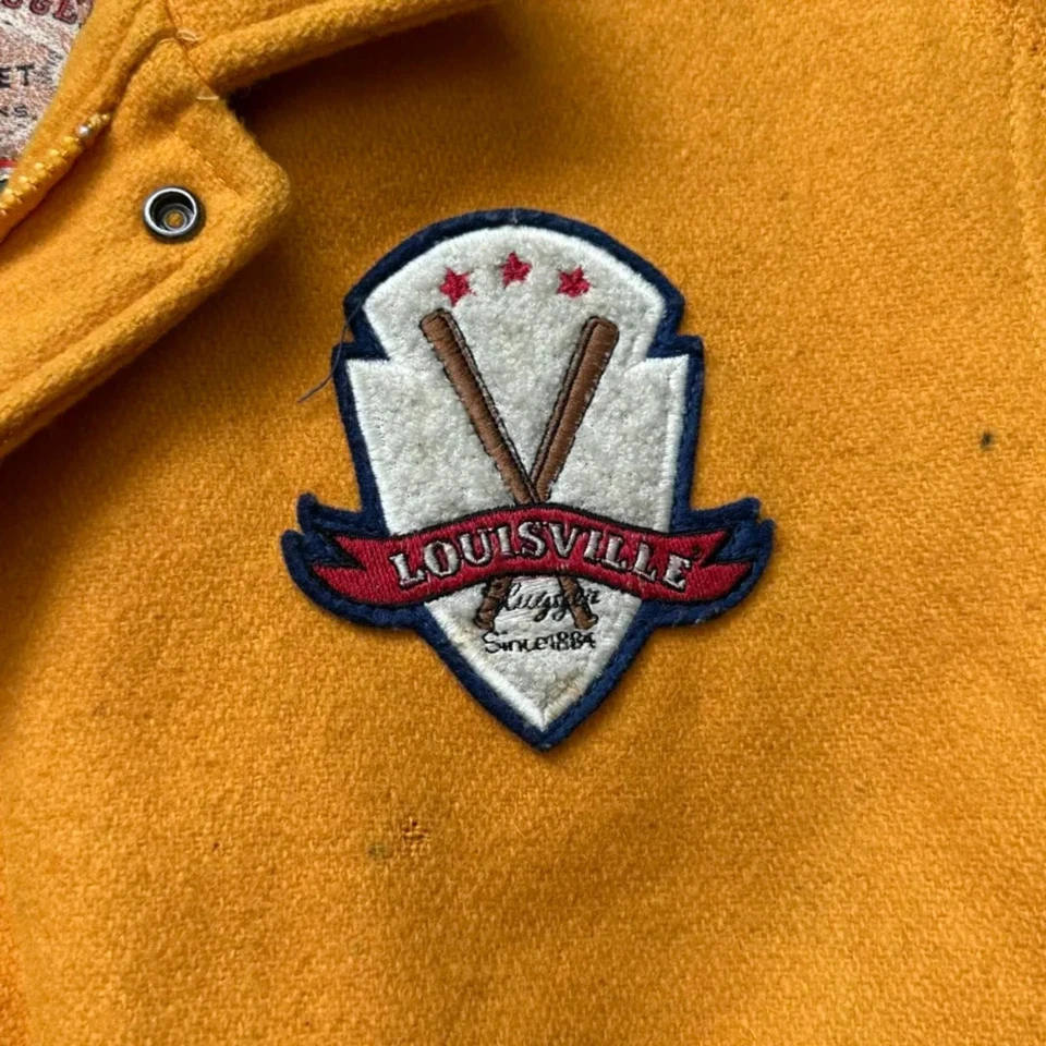 Chaqueta Universitaria Louisville Slugger De Colección Años 80 Cuero Lana Talla XL Foto 3 de 4