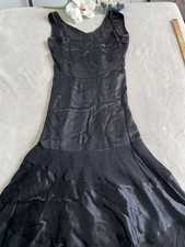 VTG MZM Sport Sleeveless Flared Dress Womens Elegant Satin Chiffon Whimsigoth 8
