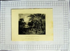 Original Old Antique Print C1790-C1900 Scene Thompsons'S Seasons Summer Animals