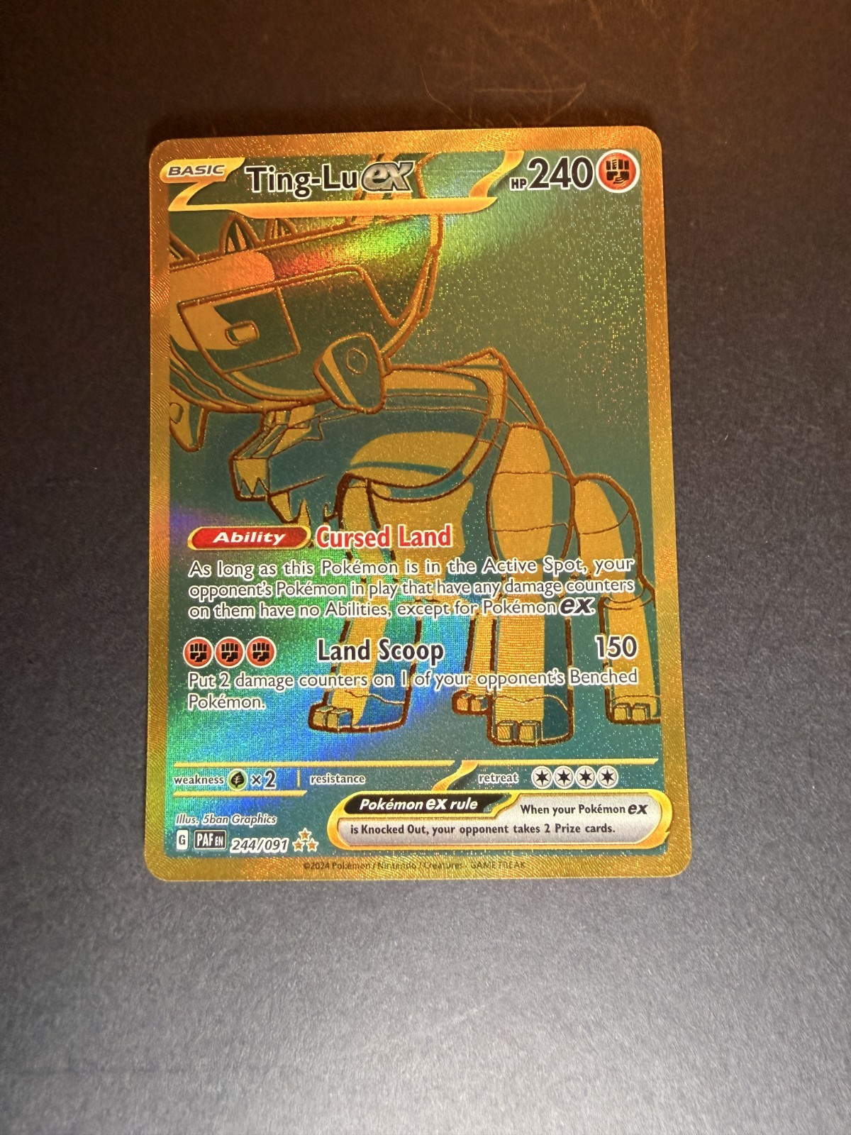 Pokemon TCG Ting-Lu ex 244/091 SV: Paldean Fates Hyper Rare NM