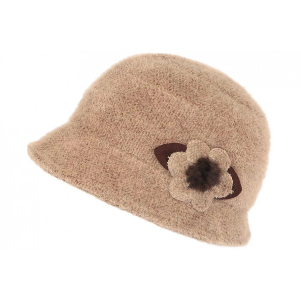 Chapeau Femme Beige en Laine Mode Hiver Chaud Beret Cloche Chacy-Taille unique - Photo 1/1
