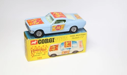 Corgi 348 Ford Mustang Fastback 2+2 Flower Power In Original Box - Near Mint 60s