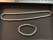 Steinkette + Armband, Aquamarin