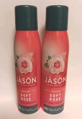 2Pack Jason Dry Spray Deodorant Delicate Soft Rose 3.2 Oz No Parabens No Alum