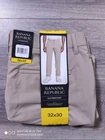 Banana Republic Pants Mens 32 x 30 Tan Flat Front Slim Fit Stretch Fabric