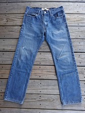 Levis 505 Regular Fit 32x32 Straight Leg DISTRESSED Men's Jeans 07
