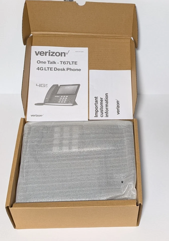 Teléfono de escritorio Yealink T67LTE 4G negro pantalla táctil One Talk Verizon Wireless Foto 2 de 4