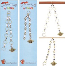 2 Pcs 2 Styles Bees Charm Knitting Row Counter Chains, 0 9 Number Stitch Markers