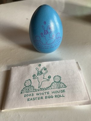2003 White House Easter Egg Roll in BLUE Signed by George & Laura Bush (Faux)
