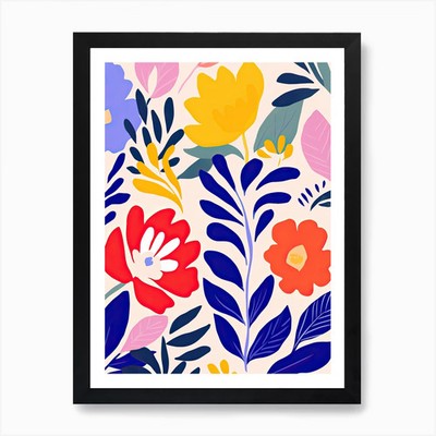 Whimsical Flower Waltz; Henri Matis Framed Wall Art Poster Canvas Print Picture