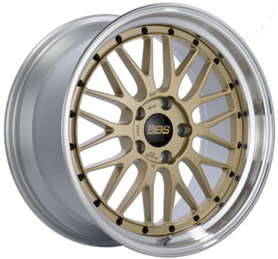 BBS LM264GPK LM 18x8.5 Gold Diamond Cut Lip 2-Piece Forged Wheel 5x100 ET45