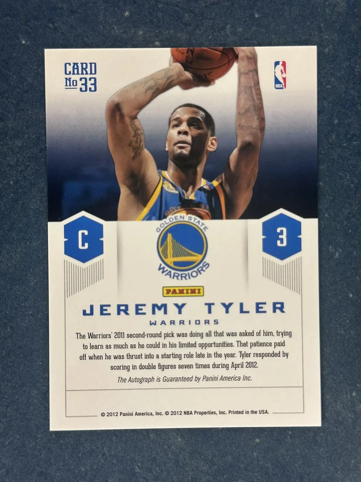 2012-13 Panini Prestige Jeremy Tyler Autograph Warriors - Image 2 of 2