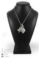 Doberman - Necklace with a Dog on a Silver Chain Art Dog DE