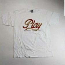 Play cloths Men 100% authenitc S/S t-shirt size large white solid logo 