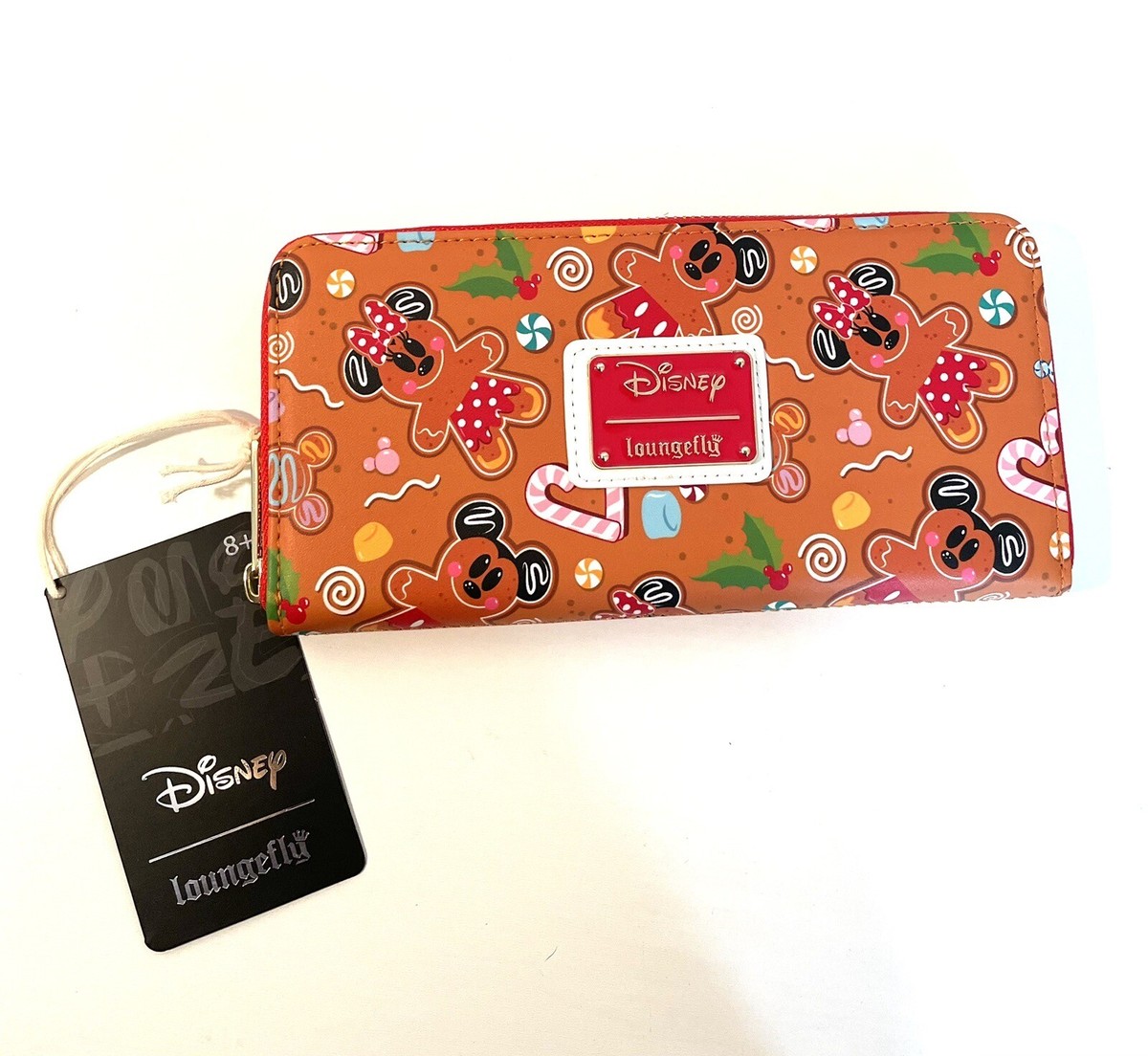 LOUNGEFLY X Disney Mickey Minnie Gingerbread AOP Zip Around Wallet