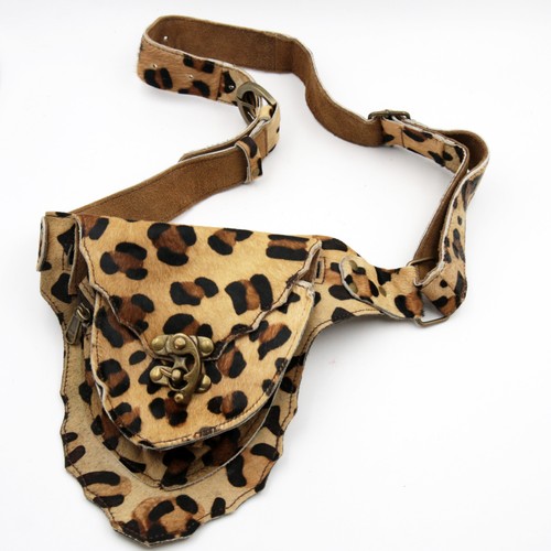 Gürteltasche Leder Hüfttasche Fell Sidebag Geldgürtel  Bauchtasche Hip Bag  - Bild 4 von 8