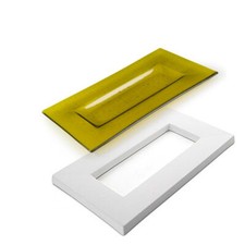 O.D.15.4" x8.7 D.0.9 Bullseye Rectangular Drop Out Mold Glass Fusing