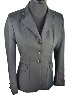 Vintage Foxwood MFG Livery Size 10 Black Equestrian Riding Apparel Show Jacket