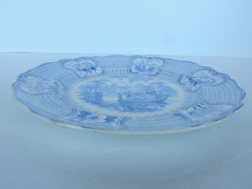 EXC Adams 1830s BOLOGNA 9 1/2" Placa Staffordshire Transferware EXCELENTE Antiguo - Imagen 4 de 7