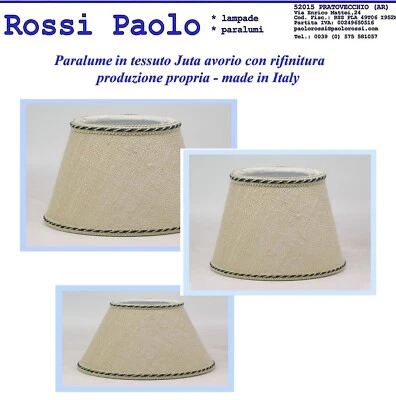 Paolo Rossi paralume Juta avorio con rifinitura blu e oro - produzione propria