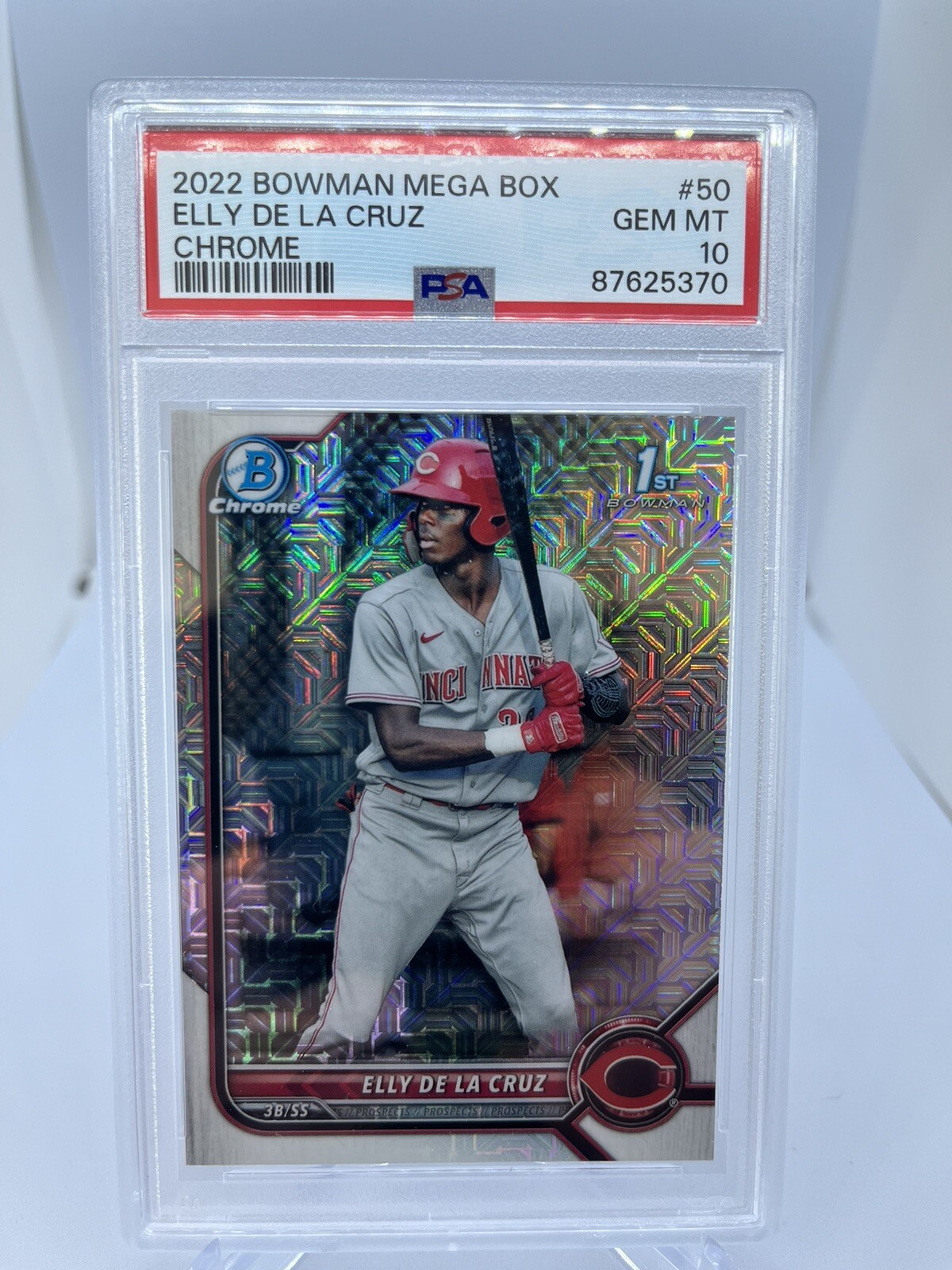 Elly De La Cruz 2022 Bowman Mega Box Bowman 1st Chrome Mojo Refractor PSA 10 GEM