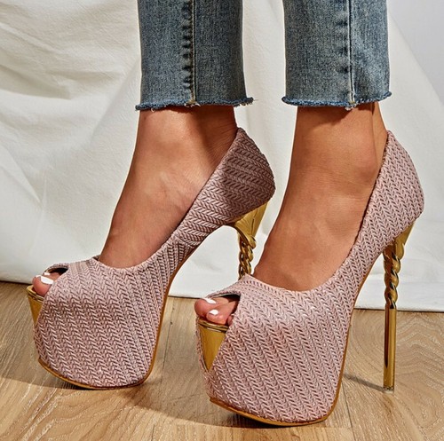 high heel platform peep toe