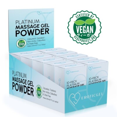 Box of 100 Japanese Nuru Massage Powder Gel 5g 10-Pack of 10 Travel Sachets