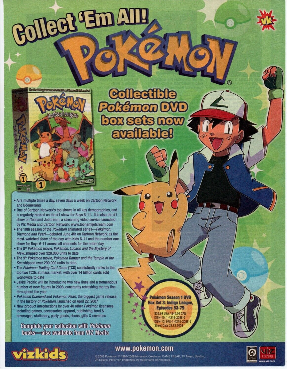 2008 POKEMON INDIGO LEAGUE Anime DVD Box Set PRINT AD ART - GOTTA CATCH 'EM  ALL | eBay